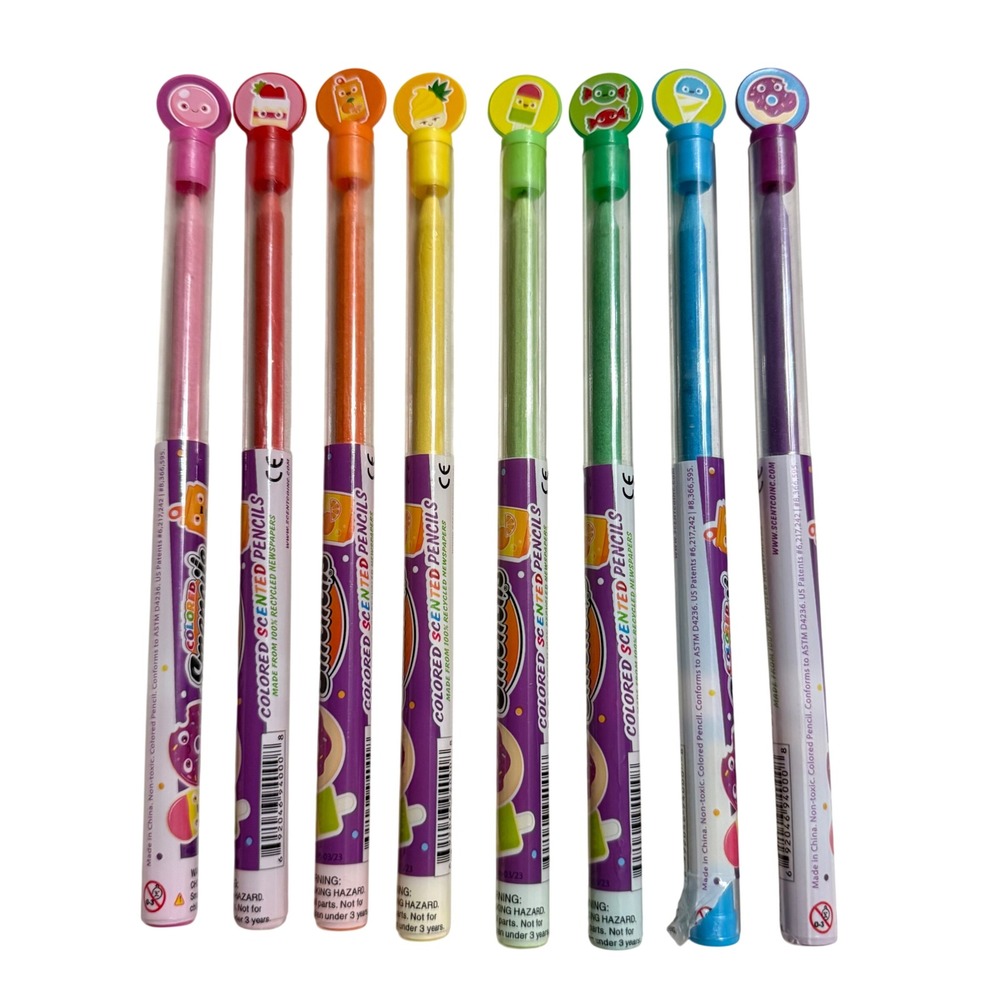 Smencils Colored Scented Pencils 8 Pack Recycled Newspaper Gourmet Scents Set